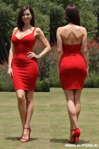 Suburban moms, short red dress, picnic - ai-porn.ai on pornintellect.com