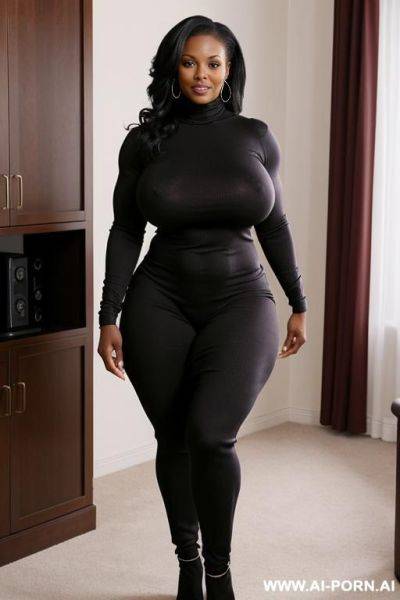 Black femdom milf in turtleneck enormous tits extremely muscular and large legs nudee - ai-porn.ai on pornintellect.com
