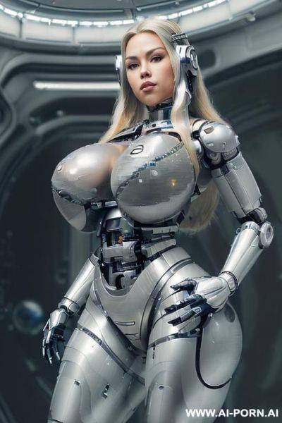 (((super realistic))) ((front view)) (((beautiful cyborg woman))) (((sexy cyborg woman))) ((chinese)) ((blonde)) ((long hair)) (((perfectly beautiful face, sexy plump lips))) (((huge expressive sexy eyes))) - ai-porn.ai - China on pornintellect.com