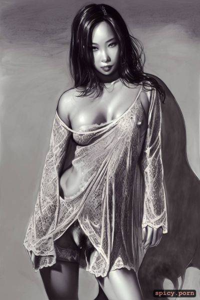 Small boobs, see through shirt with underboob, charcoal smears - spicy.porn - Thailand on pornintellect.com