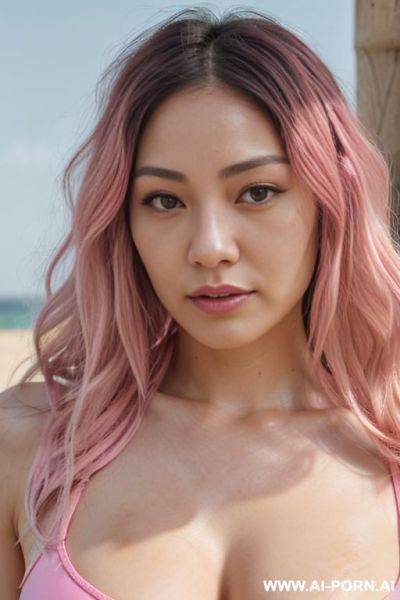 Close! patronizing expression. japanese. long wavy blonde hair. closeup in decent clothes. she is natural. real-life sei-ra sodes-hiro! in a sand empire. it seems as if she pulls me closer. - ai-porn.ai - Japan on pornintellect.com