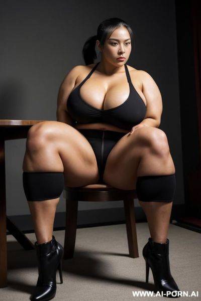 Huge muscled bulked up thighs, strong obese legs - ai-porn.ai on pornintellect.com