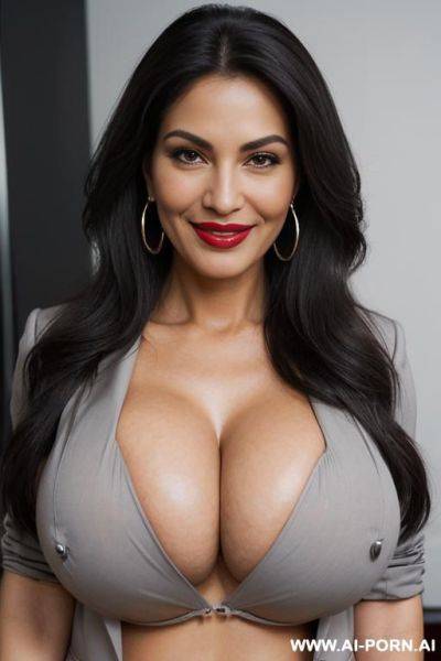 ((((((boobs covered)))))), ((((extremely huge teardrop boobs)))), (((ultra realistic))), actor famous fucked, (((extremely long strong voluminous hair))), (((ultra long hair))), ((extremely gigantic boobs)), - ai-porn.ai on pornintellect.com