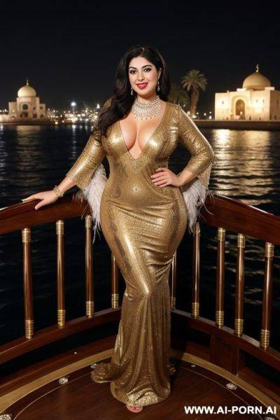 Pretty face bbw naked big ass wide hips full body view wet oiled at night - ai-porn.ai on pornintellect.com