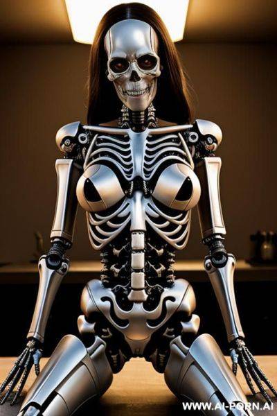 Skeleton cyborg droid humping a toster - ai-porn.ai on pornintellect.com