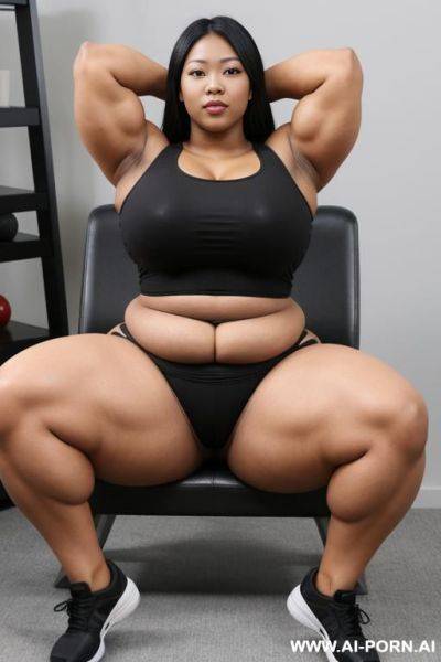 媚黑人妻, massive huge fat big obese bulked up thighs, stretching - ai-porn.ai on pornintellect.com