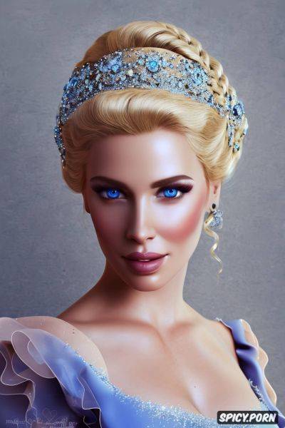 Flowing low cut pale blue ballgown, masterpiece, cinderella - spicy.porn on pornintellect.com