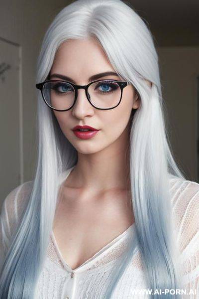 (thick rimmed glasses) (long hair) - ai-porn.ai on pornintellect.com