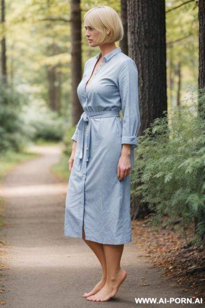 Wife swede, barefoot, standing in profile. - ai-porn.ai on pornintellect.com