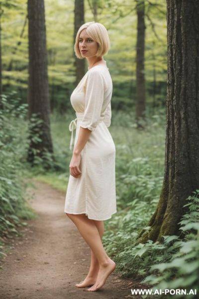 Nature photo swede! wife swede, barefoot, standing in profile - ai-porn.ai on pornintellect.com