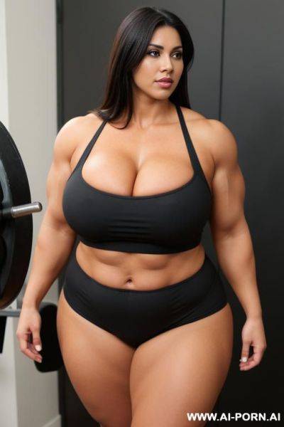 Huge obese massive bulked up thighs, huge obese massive bulked up legs, beautiful woman - ai-porn.ai on pornintellect.com