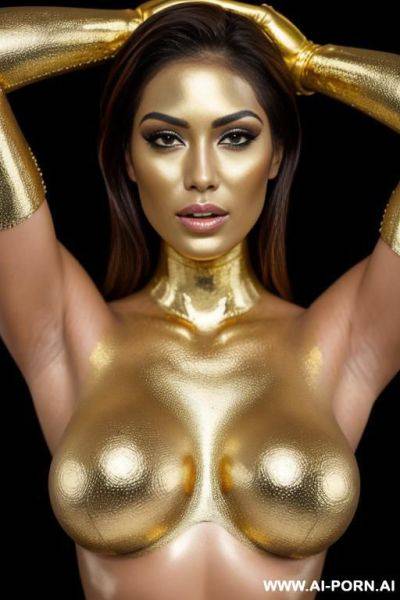 Multiple gorgeous brazilian bimbos covered completely in gold bodypaint - ai-porn.ai - Brazil on pornintellect.com