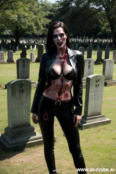 Zombie, cemetery - ai-porn.ai on pornintellect.com