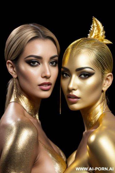 Multiple gorgeous brazilian bimbos covered completely in gold bodypaint - ai-porn.ai - Brazil on pornintellect.com