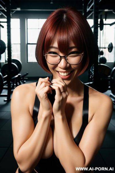 Naked asian woman, black glasses - ai-porn.ai on pornintellect.com