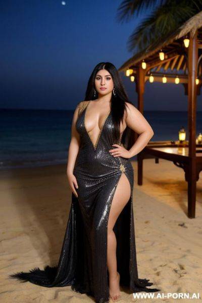 Pretty face chubby naked big ass wide hips full body view oiled at night - ai-porn.ai on pornintellect.com