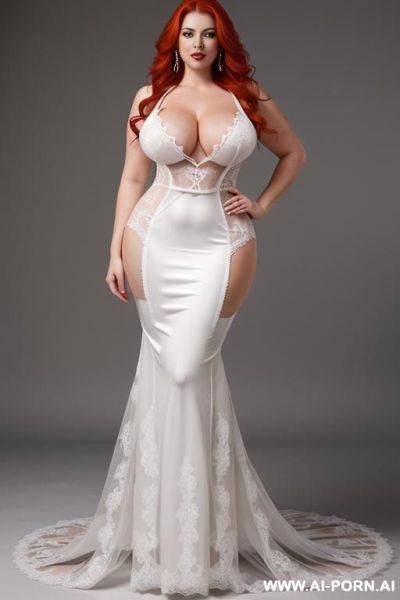 (full body view) (mature woman) (slutty mesh bride) (busty curvy body) - ai-porn.ai on pornintellect.com