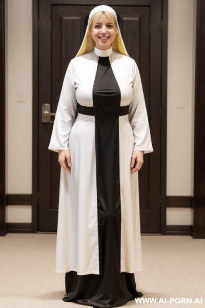 (full body view) (mature woman) (slutty micro black nun outfit) (fit curvy body) - ai-porn.ai on pornintellect.com