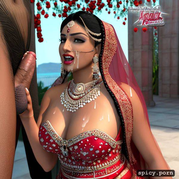 The standing beautiful indian bride in public takes a huge black dick in the mouth and giving blowjob to it - spicy.porn - India on pornintellect.com