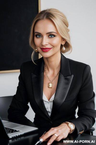 Sexy woman, with messy blonde hair and blue eyes ! - ai-porn.ai on pornintellect.com