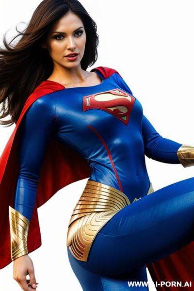 Superwoman, sexy superwoman costume, caucasian woman - ai-porn.ai on pornintellect.com