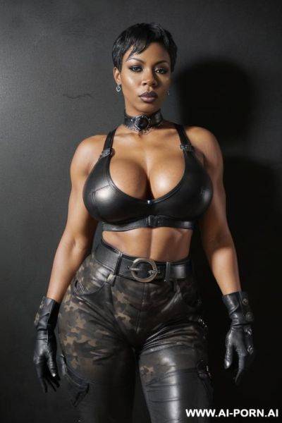 (((african, very beautiful face, gorgeous body, athletic build, toned body, strong legs and arms, juicy thighs, curvy figure, natural big breasts))) ((black hair, short haircut, ultrashort pixie, black - ai-porn.ai on pornintellect.com