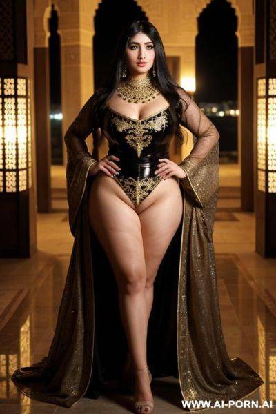 Pretty face chubby naked big ass wide hips full body view oiled at night - ai-porn.ai on pornintellect.com