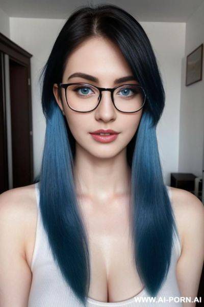 (thick rimmed glasses) ( skin) (long hair) - ai-porn.ai on pornintellect.com