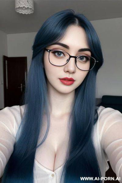 (thick rimmed glasses) (pale skin) (long hair) - ai-porn.ai on pornintellect.com
