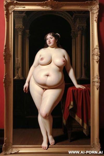 Full naked woman in a picture in baroque style - ai-porn.ai on pornintellect.com