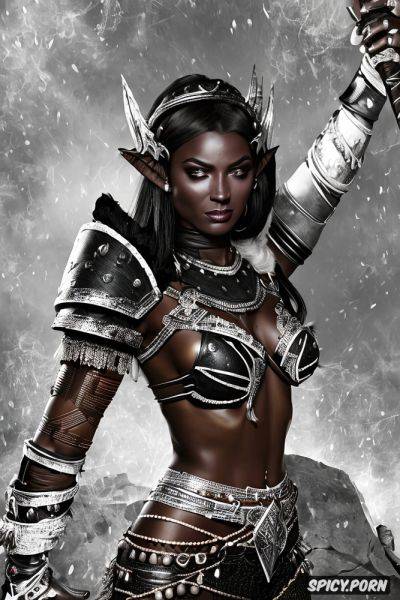 Ultra realistic, barbarian queen ebony skin beautiful face milf tight black leather armor and ripped pants tiara tattoos masterpiece - spicy.porn on pornintellect.com