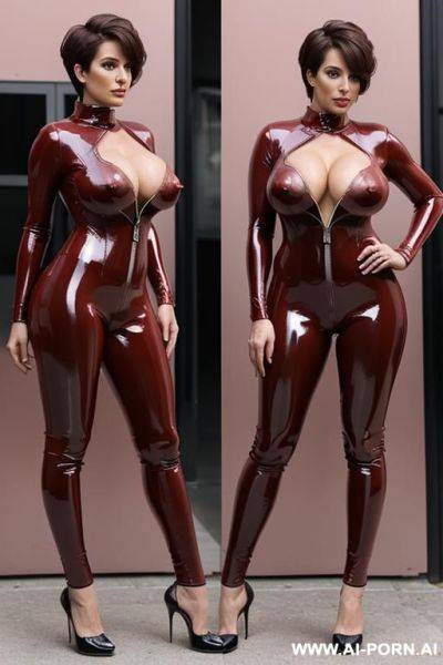 Slut milf hooker, huge cleavage, hairy pussy, huge dark areolas, erected nipples, many people around, showing boobs - ai-porn.ai on pornintellect.com