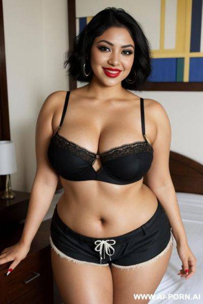 Supermodel, mexican, chola, chicana, shorts, wide hips, heavy makeup, extra thicc, chubby - ai-porn.ai - Mexico on pornintellect.com