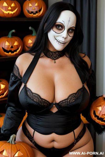 Sexy bbw with ghostface halloween mask - ai-porn.ai on pornintellect.com