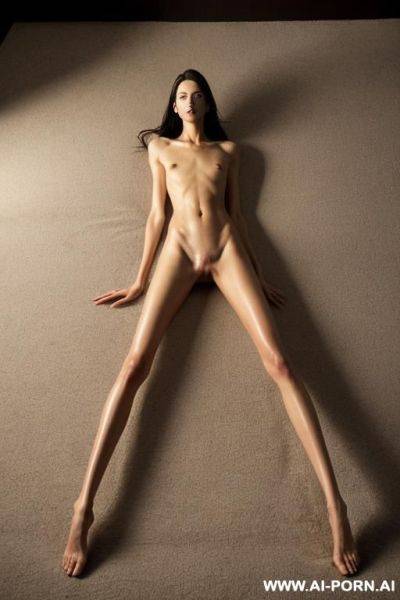Pov from underneath, naked including feet. extremely long legs. freakishly long legs. super long legs. tall legs. massively long legs. ultra long legs. gangly long legs. uber long legs. unstable - ai-porn.ai on pornintellect.com