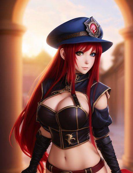 Redheaded Hentai stunner Tanine showing off her incredible big boobs - pornpics.com on pornintellect.com