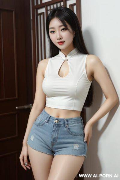Medium full shot, alluring thighs, wide hips, natural - ai-porn.ai on pornintellect.com