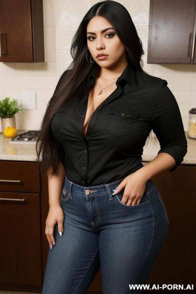 Mexican, pear shaped, extra thicc, supermodel, long hair, chola style, chicana - ai-porn.ai - Mexico on pornintellect.com