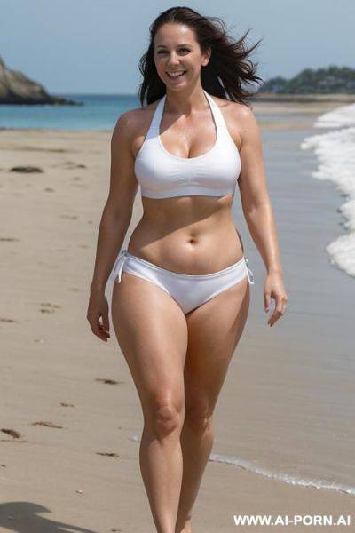 ((beautiful, eye contact)), sports bra, bikini, full shot, walking - ai-porn.ai on pornintellect.com
