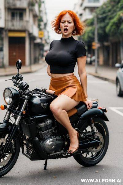 Woman on a motorcycle - ai-porn.ai on pornintellect.com