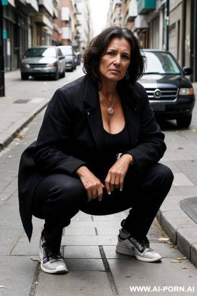 Homeless squatting in street - ai-porn.ai on pornintellect.com