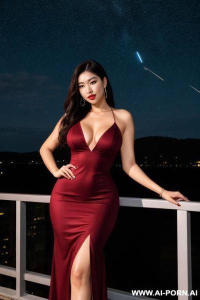 Medium full shot, alluring thighs, wide hips, midi dress - ai-porn.ai on pornintellect.com