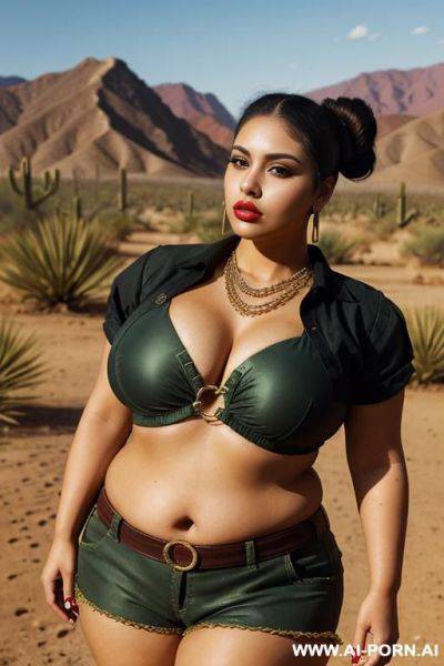 Hot mexican woman, chola, heavy makeup, pear shaped, very plump, shorts - ai-porn.ai - Mexico on pornintellect.com