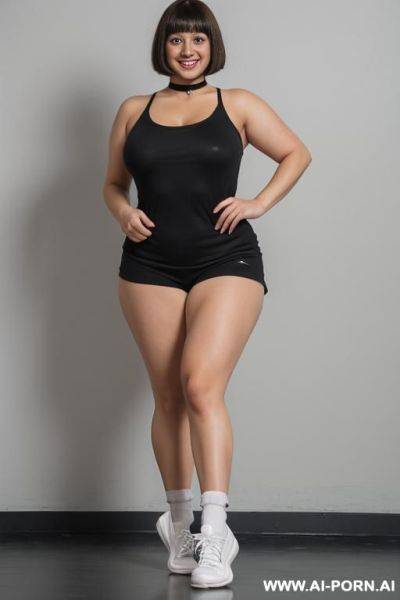 Naked woman in sneakers, socks, choker - ai-porn.ai on pornintellect.com