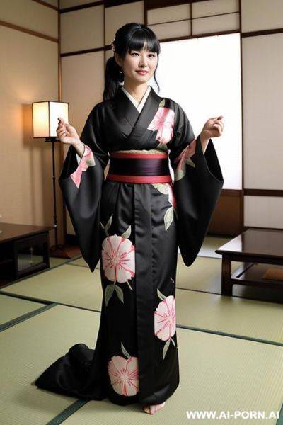 180s style. 180s. 183. japanese woman. in kimono. cutie. vintage. european living room. - ai-porn.ai - Japan on pornintellect.com