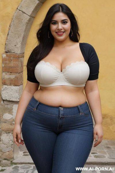 Supermodel, mexican, beautiful face, wide hips, pear shaped, extra plump, bbw - ai-porn.ai - Mexico on pornintellect.com