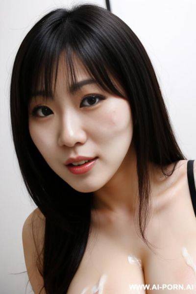 Japanese woman huge thick white creamy cumshot on her face - ai-porn.ai - Japan on pornintellect.com