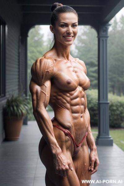((color photo)), (naked), (nude), ((very slender most muscular russian ifbb pro woman k. zafirova only)), ((((nude sinewy slender beautiful pretty smiling russian ifbb muscle woman k. zafirova with - ai-porn.ai - Britain - Russia on pornintellect.com