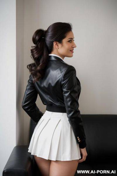 Latina woman wearing uniform and skirt showing off her ass - ai-porn.ai on pornintellect.com