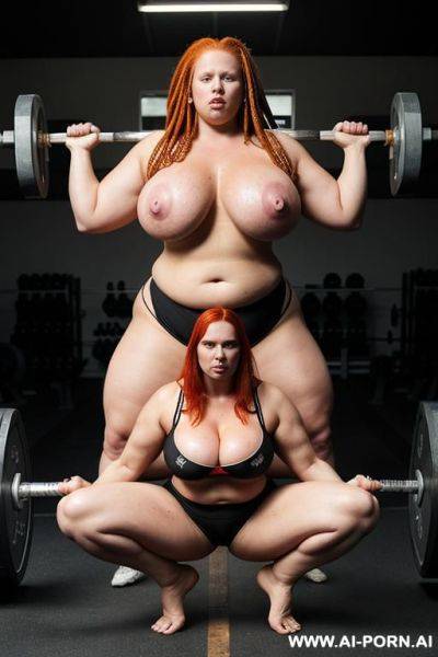 Fat bbw redhead footjob, bare feet, toes, dreadlocks, fat tits, fat pussy, fat belly - ai-porn.ai on pornintellect.com